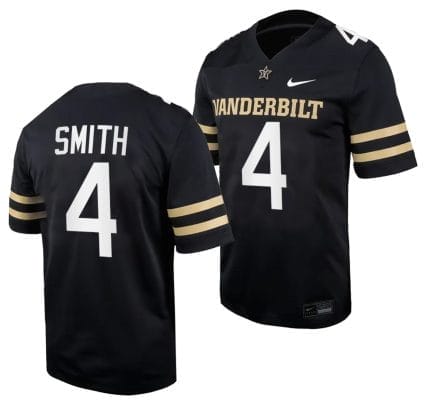 Vanderbilt Commodores Patrick Smith Jersey Home College Football Black #4 10 Vanderbilt Commodores Patrick Smith Jersey Home College Football Black #4