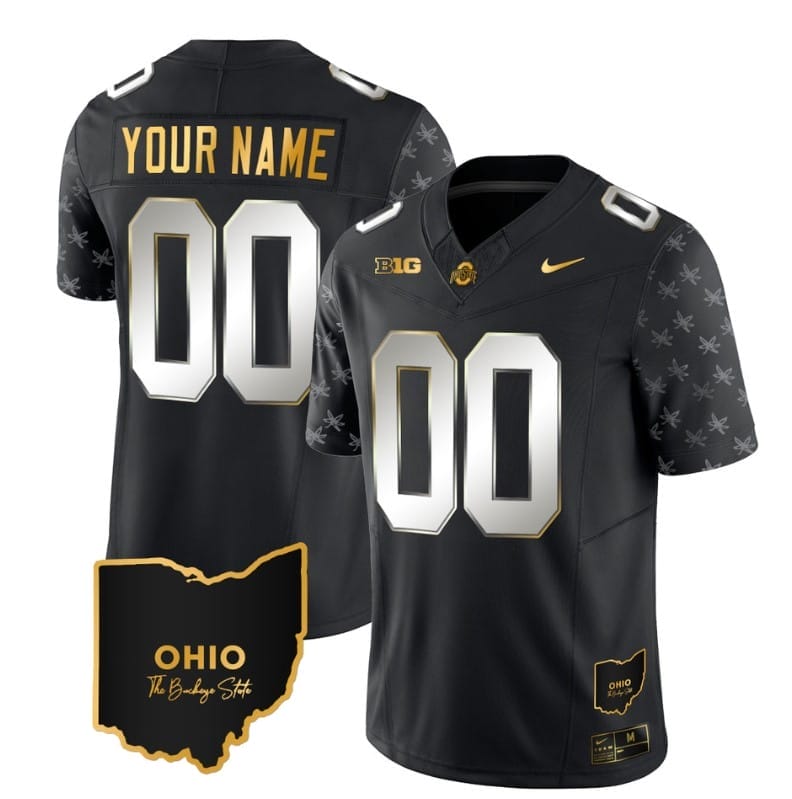Custom Ohio State Buckeyes Jersey Name and Number College Football Stitched Alternate Gold Black Limited 1 Custom Ohio State Buckeyes Jersey Name and Number College Football Stitched Alternate Gold Black Limited