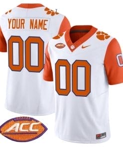 Custom Clemson Tigers Jersey Name and Number Vapor Limited ACC Patch College Football Stitched Orange Sleeves
