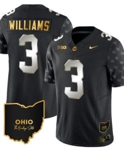 Ohio State Buckeyes Miyan Williams Jersey #3 College Football Stitched Alternate Black Limited
