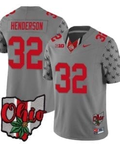 Ohio State Buckeyes Treveyon Henderson Jersey #32 College Football Stitched Alternate 2023 Gray