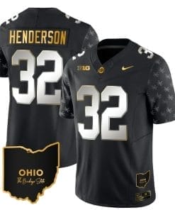 Ohio State Buckeyes Treveyon Henderson Jersey #32 College Football Stitched Alternate Black Limited