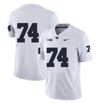 Penn State Olumuyiwa Fashanu Jersey #74 College Football Game White No Name 10 Penn State Olumuyiwa Fashanu Jersey #74 College Football Game White No Name