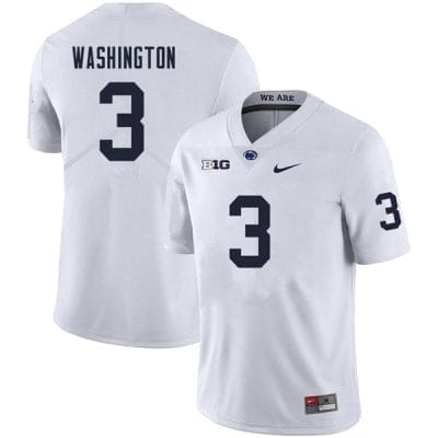 Penn State Parker Washington Jersey #3 College Football Game White With Name 10 Penn State Parker Washington Jersey #3 College Football Game White With Name