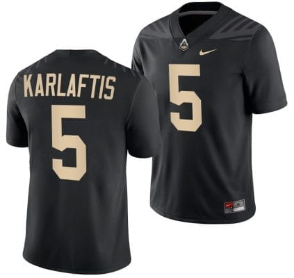 Purdue Boilermakers George Karlaftis Jersey #5 College Football Black 10 Purdue Boilermakers George Karlaftis Jersey #5 College Football Black