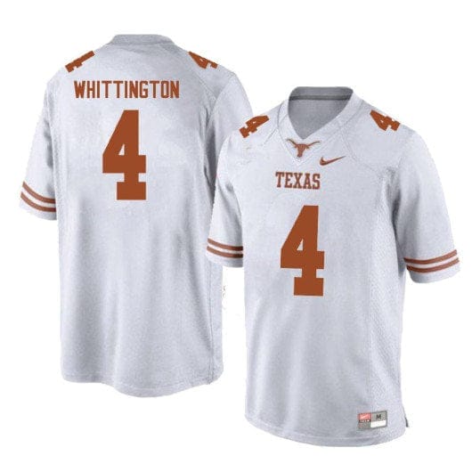 Texas Longhorns Jordan Whittington Jersey #4 College Football White 1 Texas Longhorns Jordan Whittington Jersey #4 College Football White