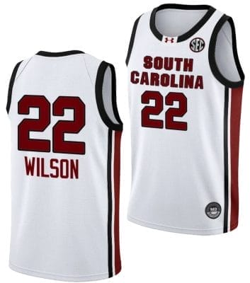 A'ja Wilson Jersey #22 South Carolina Gamecocks College Basketball 2023-24 White 8 A'ja Wilson Jersey #22 South Carolina Gamecocks College Basketball 2023-24 White