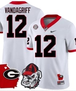 Brock Vandagriff Jersey #12 Georgia Bulldogs Georgia State Map College Football Stitched White