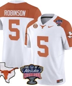 Bijan Robinson Jersey #5 Texas Longhorns Sugar Bowl Patch Vapor Football Inverted