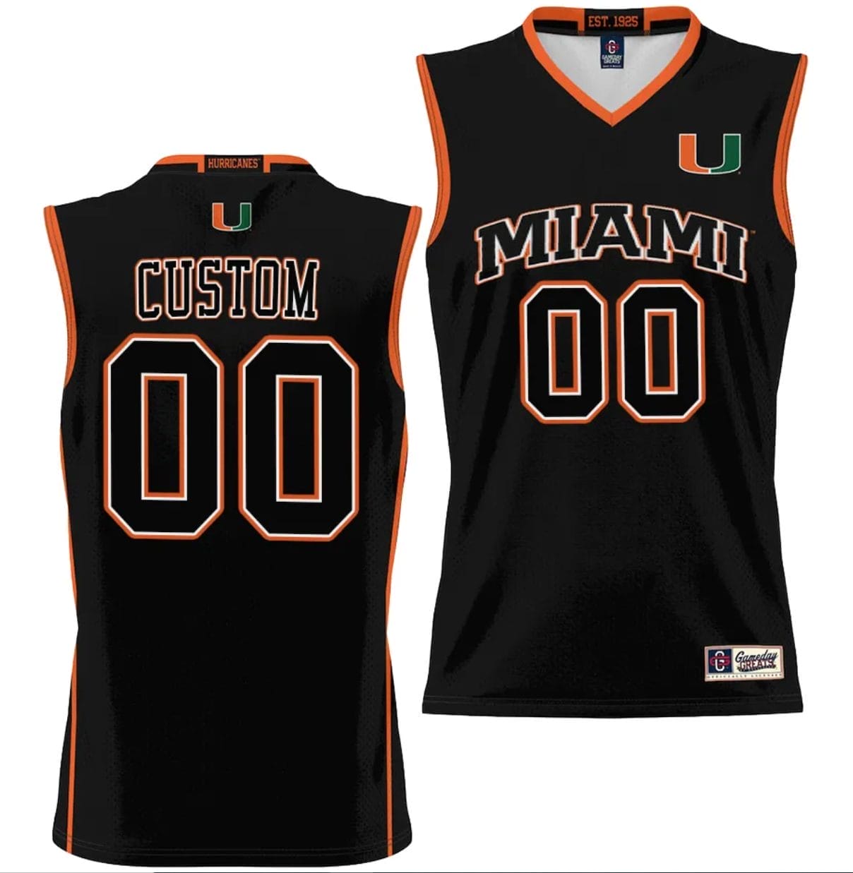 Custom Miami Hurricanes Jersey Name and Number NIL College Basketball Lightweight Black 1 Custom Miami Hurricanes Jersey Name and Number NIL College Basketball Lightweight Black