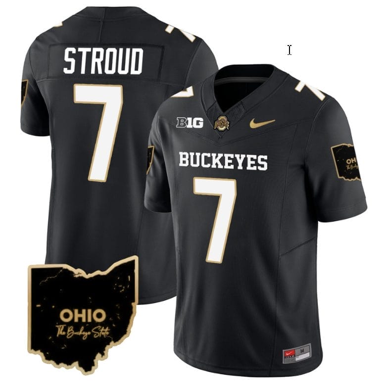 CJ Stroud Jersey #7 Ohio State Buckeyes College Football Stitched Special Vapor Limited Black 1 CJ Stroud Jersey #7 Ohio State Buckeyes College Football Stitched Special Vapor Limited Black