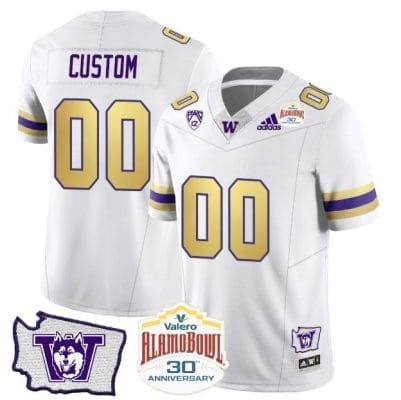 Custom Washington Huskies Jersey Name and Number Alamo Bowl Patch Football Husky Royalty 8 Custom Washington Huskies Jersey Name and Number Alamo Bowl Patch Football Husky Royalty