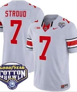 CJ Stroud Jersey #7 Ohio State Buckeyes Cotton Bowl Patch Vapor Football Gray