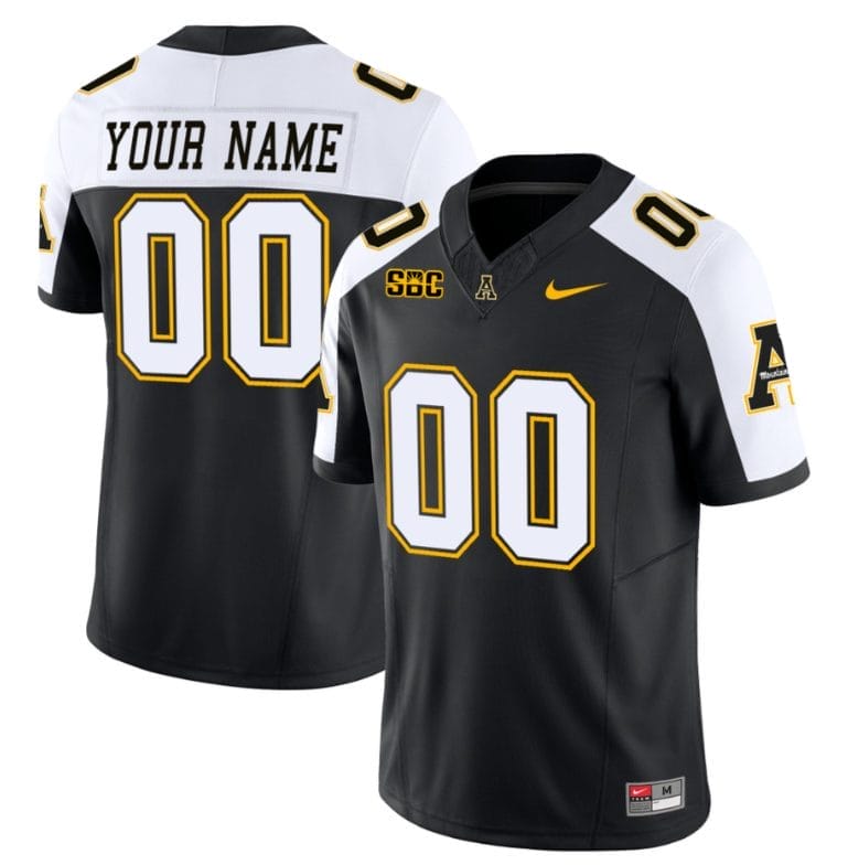 Custom Appalachian State Mountaineers Jersey Name and Number Vapor Limited College Football Black Alternate 1 Custom Appalachian State Mountaineers Jersey Name and Number Vapor Limited College Football Black Alternate