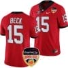 Carson Beck Jersey #15 Georgia Bulldogs Orange Bowl Patch 2023 College Football Red 5 Carson Beck Jersey #15 Georgia Bulldogs Orange Bowl Patch 2023 College Football Red