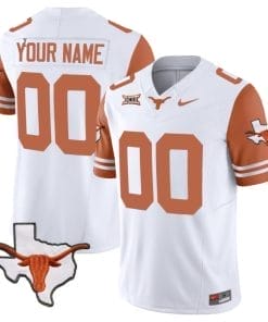 Custom Texas Longhorn Jersey Name and Number Vapor Limited College Football Stitched Orange Sleeves
