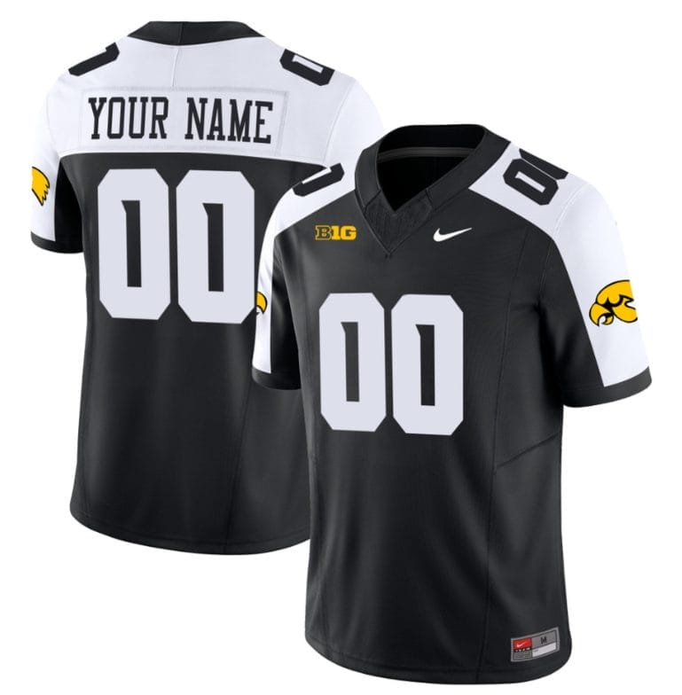 Custom Iowa Hawkeyes Jersey Name and Number Vapor Limited Football Black Alternate 1 Custom Iowa Hawkeyes Jersey Name and Number Vapor Limited Football Black Alternate