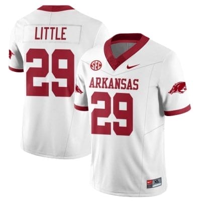 Cam Little Jersey #29 Arkansas Razorback Football All Stitched White