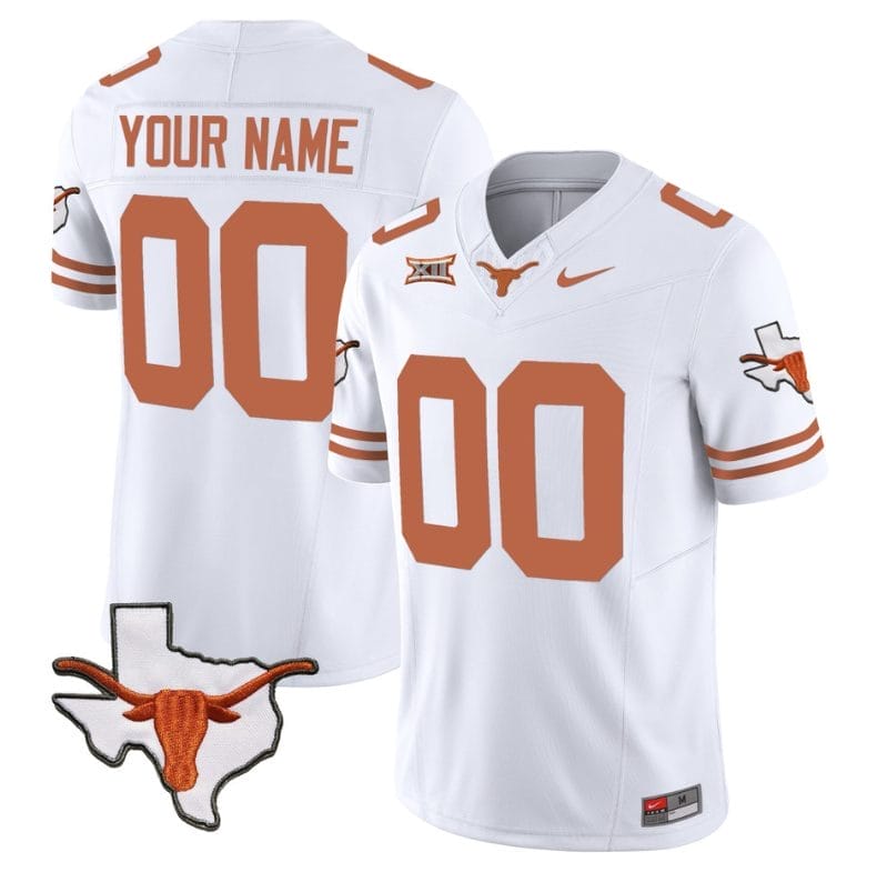 Custom Texas Longhorn Jersey Name and Number Vapor Limited College Football Stitched White 1 Custom Texas Longhorn Jersey Name and Number Vapor Limited College Football Stitched White