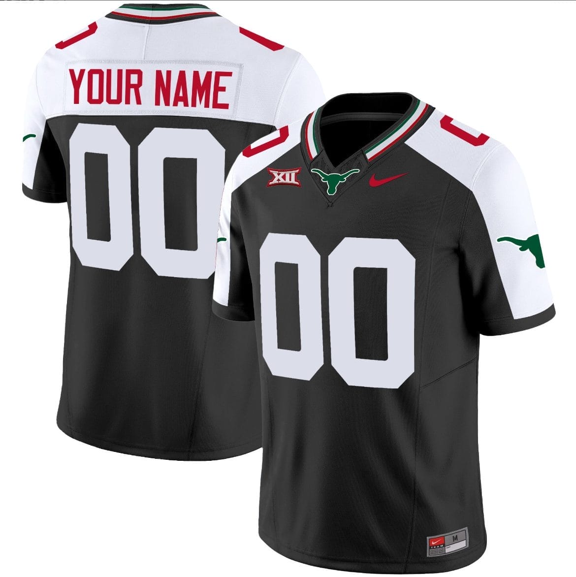 Custom Texas Longhorns Jersey Name and Number Mexico Vapor College Football Black Alternate 1 Custom Texas Longhorns Jersey Name and Number Mexico Vapor College Football Black Alternate