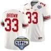 Devin Brown Jersey #33 Ohio State Buckeyes Cotton Bowl Patch 2023 Football White 5 Devin Brown Jersey #33 Ohio State Buckeyes Cotton Bowl Patch 2023 Football White