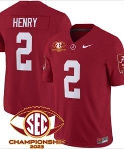 Derrick Henry Jersey #2 Alabama Crimson SEC Championship 2023 Patch Vapor Limited Football Crimson
