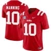 Eli Manning Jersey #10 Ole Miss Rebels Football Vapor Limited All Stitched Red 7 Eli Manning Jersey #10 Ole Miss Rebels Football Vapor Limited All Stitched Red
