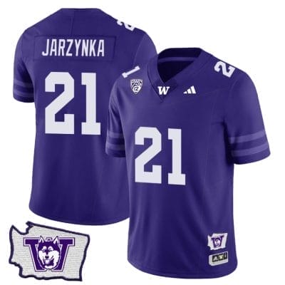 Joe Jarzynka Jersey #21 Washington Huskies Washington Map Patch Football Purple 8 Joe Jarzynka Jersey #21 Washington Huskies Washington Map Patch Football Purple