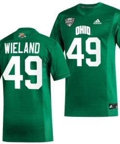 Jonah Wieland Jersey #49 Ohio Bobcats College Football Uniform Green