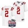Jaxson Dart Jersey #2 Ole Miss Rebels Peach Bowl Patch 2024 College Football White 5 Jaxson Dart Jersey #2 Ole Miss Rebels Peach Bowl Patch 2024 College Football White