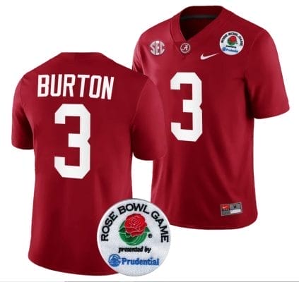 Jermaine Burton Jersey #3 Alabama Crimson Tide Rose Bowl Game 2024 Patch College Football Playoff Crimson 8 Jermaine Burton Jersey #3 Alabama Crimson Tide Rose Bowl Game 2024 Patch College Football Playoff Crimson