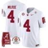 Jalen Milroe Jersey #4 Alabama Crimson Rose Bowl Patch Football White 5 Jalen Milroe Jersey #4 Alabama Crimson Rose Bowl Patch Football White