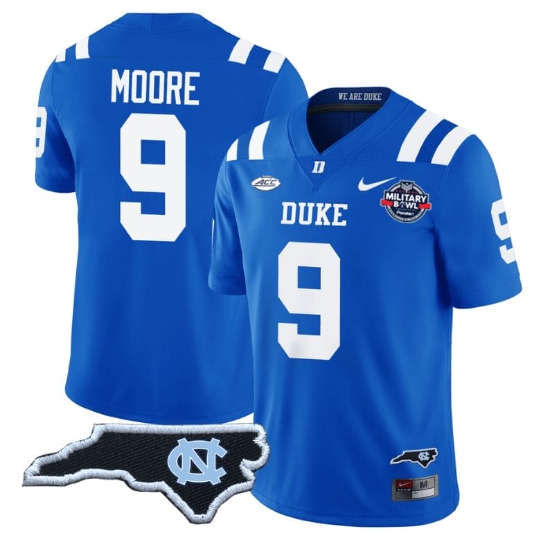 Jaquez Moore Jersey #9 Duke Blue Devils Football Limited Royal NC State 1 Jaquez Moore Jersey #9 Duke Blue Devils Football Limited Royal NC State