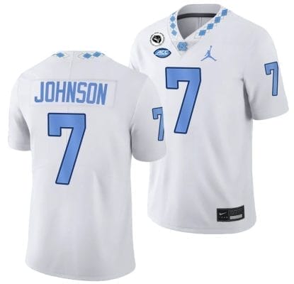 Max Johnson Jersey #7 North Carolina Tar Heels College Football White 2024 10 Max Johnson Jersey #7 North Carolina Tar Heels College Football White 2024