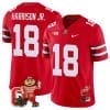 Marvin Harrison Jr Jersey #18 Ohio State Buckeyes Mascot Patch College Football Scarlet