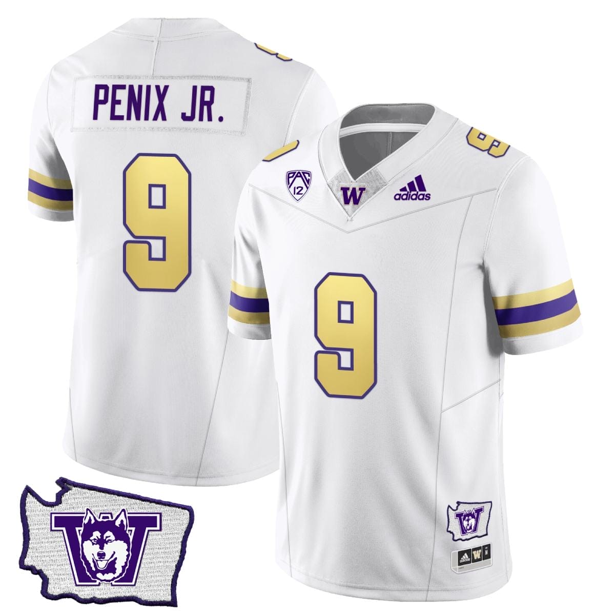 Michael Penix Jr Jersey #9 Washington Huskies Washington Map Patch Football Husky Royalty 1 Michael Penix Jr Jersey #9 Washington Huskies Washington Map Patch Football Husky Royalty