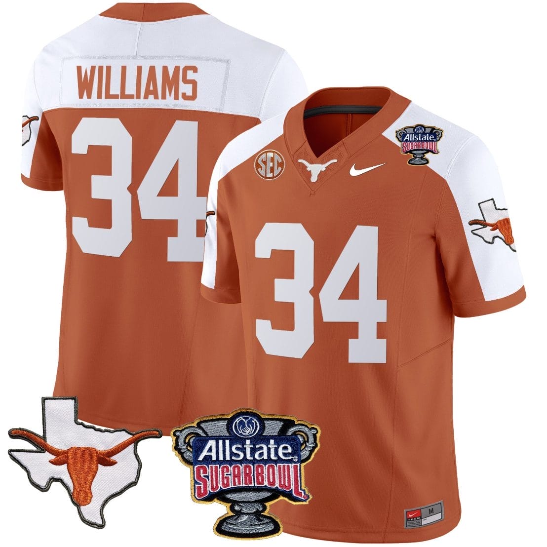 Ricky Williams Jersey #34 Texas Longhorns Sugar Bowl Patch Vapor Football Orange Alternate 1 Ricky Williams Jersey #34 Texas Longhorns Sugar Bowl Patch Vapor Football Orange Alternate
