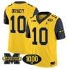 Tom Brady Jersey #10 Michigan Wolverines 1000 Wins Patch Vapor College Football Navy Sleeves 4 Tom Brady Jersey #10 Michigan Wolverines 1000 Wins Patch Vapor College Football Navy Sleeves