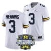 Aj Henning Jersey #3 Michigan Wolverines Football 2023 National Champions Patch White 5 Aj Henning Jersey #3 Michigan Wolverines Football 2023 National Champions Patch White