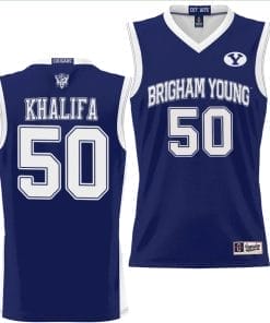 Aly Khalifa Jersey #50 BYU Cougars NIL College Basketball Jersey Lightweight Navy