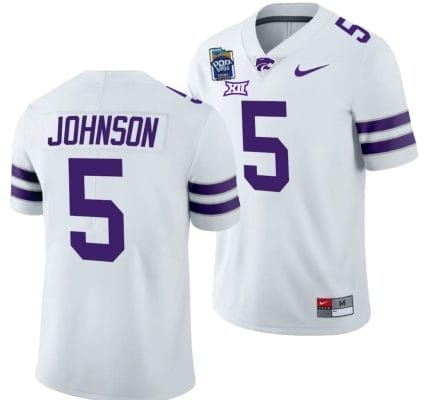 Avery Johnson Jersey #5 Kansas State Wildcats 2023 Pop-Tarts Bowl Football White 8 Avery Johnson Jersey #5 Kansas State Wildcats 2023 Pop-Tarts Bowl Football White