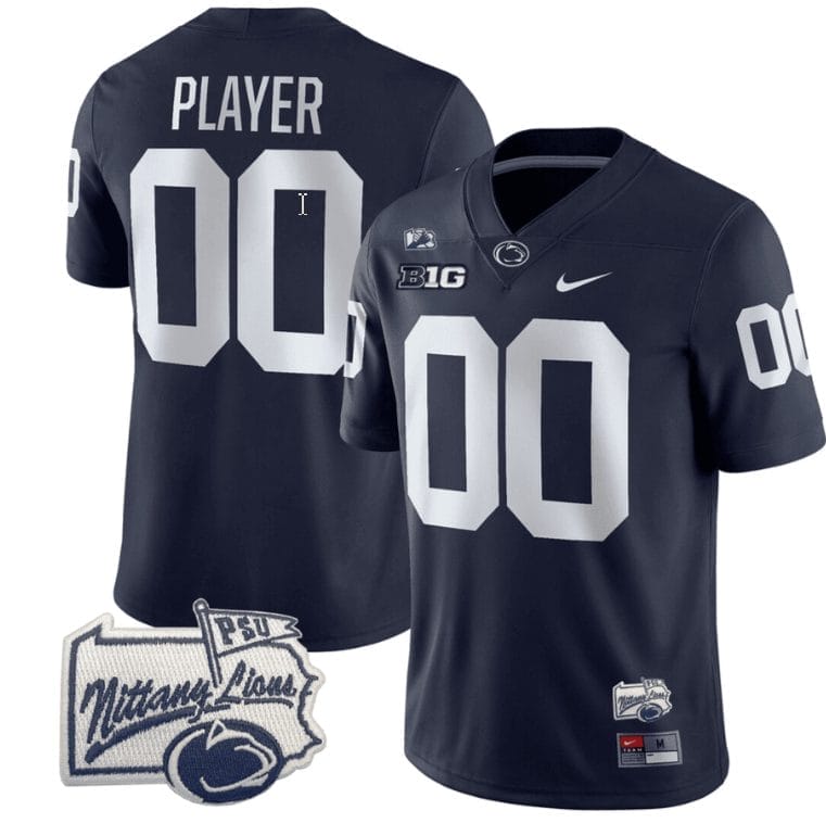 Custom Penn State Nittany Lions Jersey Name and Number PSU Patch College Football All Stitched Navy 1 Custom Penn State Nittany Lions Jersey Name and Number PSU Patch College Football All Stitched Navy