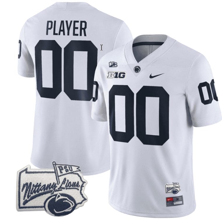 Custom Penn State Nittany Lions Jersey Name and Number PSU Patch College Football All Stitched White 1 Custom Penn State Nittany Lions Jersey Name and Number PSU Patch College Football All Stitched White