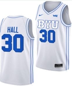 Dallin Hall Jersey #30 BYU Cougars College Basketball Jersey 2022-23 White
