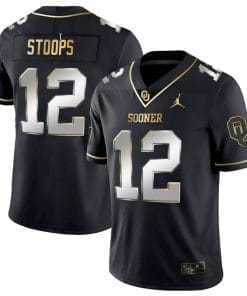 Drake Stoops Jersey #12 Oklahoma Sooners College Football Stitched Black Gold