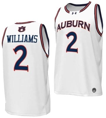 Jaylin Williams Jersey #2 Auburn Tigers Replica College Basketball 2023-24 White 8 Jaylin Williams Jersey #2 Auburn Tigers Replica College Basketball 2023-24 White