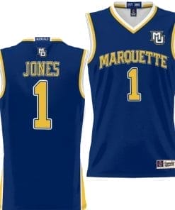 Kam Jones Jersey #1 Marquette Golden Eagles NIL Basketball Lightweight Navy