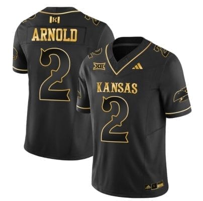 Lawrence Arnold Jersey #2 Kansas Jayhawks Blackhawk Gold Vapor Football Black Gold 8 Lawrence Arnold Jersey #2 Kansas Jayhawks Blackhawk Gold Vapor Football Black Gold