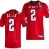 Michael Allen Jersey #2 NC State Wolfpack 2023 Pop Tarts Bowl Football Red