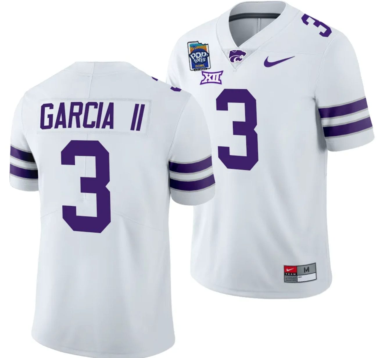 RJ Garcia II Jersey #3 Kansas State Wildcats 2023 Pop-Tarts Bowl Football White 1 RJ Garcia II Jersey #3 Kansas State Wildcats 2023 Pop-Tarts Bowl Football White